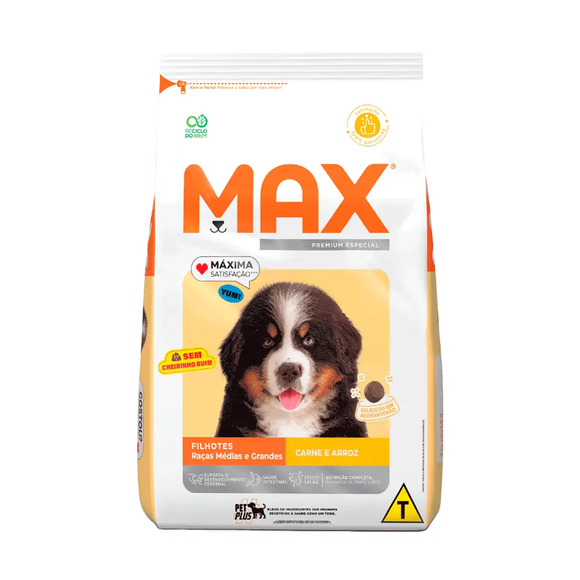 Max Caes Filhote Carne E Arroz 3kg