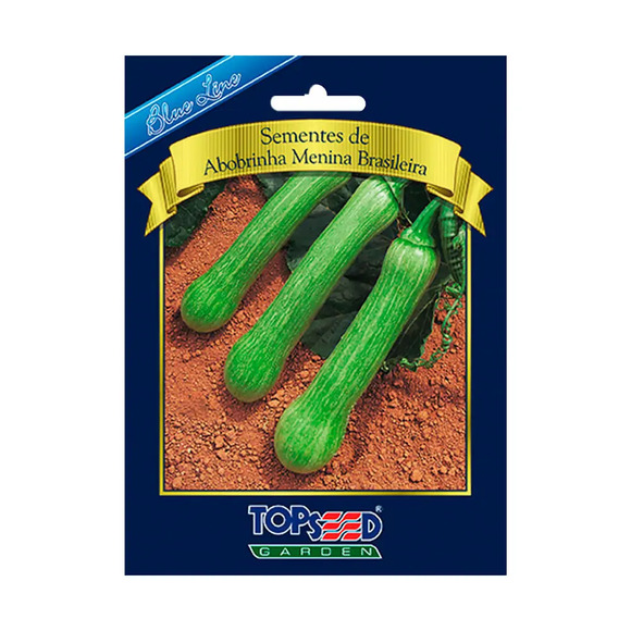 Sementes de Abobrinha Menina Brasileira Blue Line Topseed Garden Único