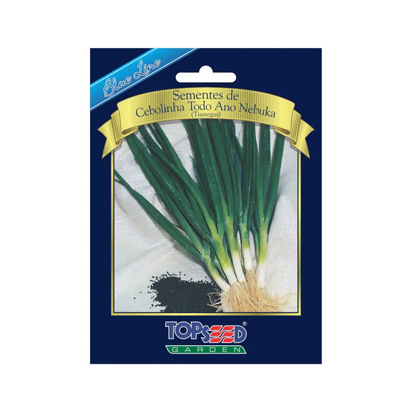 Sementes de Cebolinha Todo Ano Nebuka Blue Line Topseed Garden Único