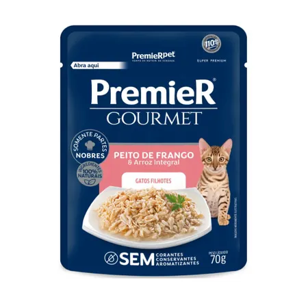 Premier Gourmet Gatos Filhote Frango 70g *