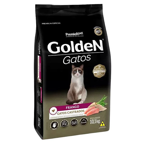 Golden Gatos Ad Castrados Frango 10,1 Kg