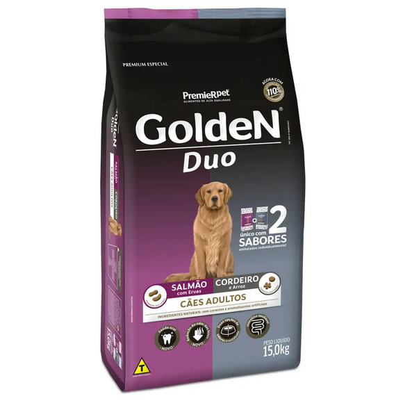 Ração Golden Formula para Cães Adultos Duo Salmão, Ervas e Cordeiro e Arroz 15kg 15 kg