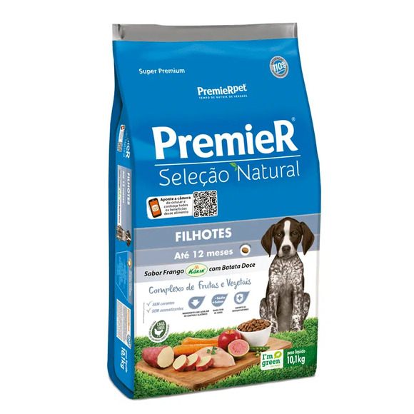 Ração Premier Seleção Natural Cães Filhotes Frango com Batata Doce 10,1 kg