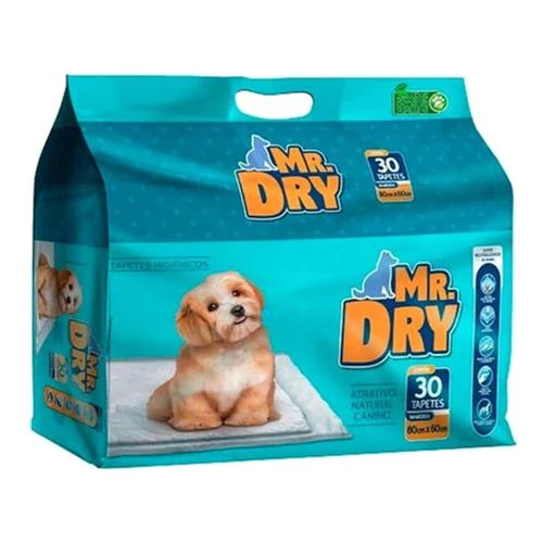 TAPETE HIGIENICO MR DRY 80X60 C/ 30 UN - PETISCAO