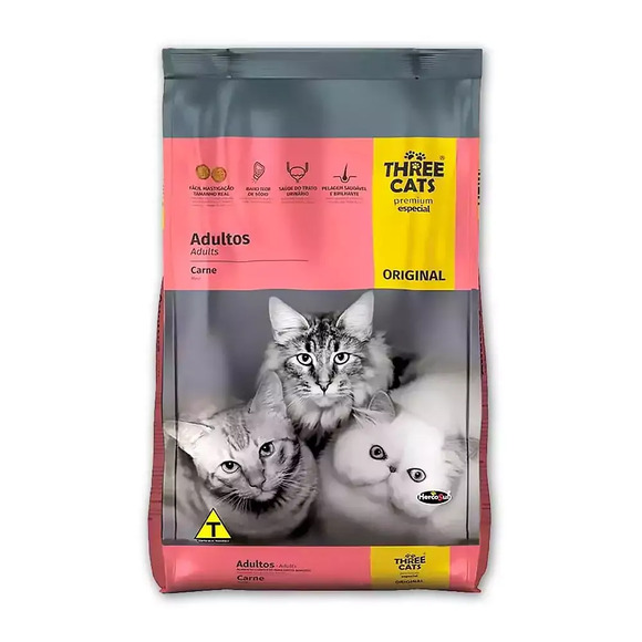 Ração Three Cats Original Adultos 1 Kg