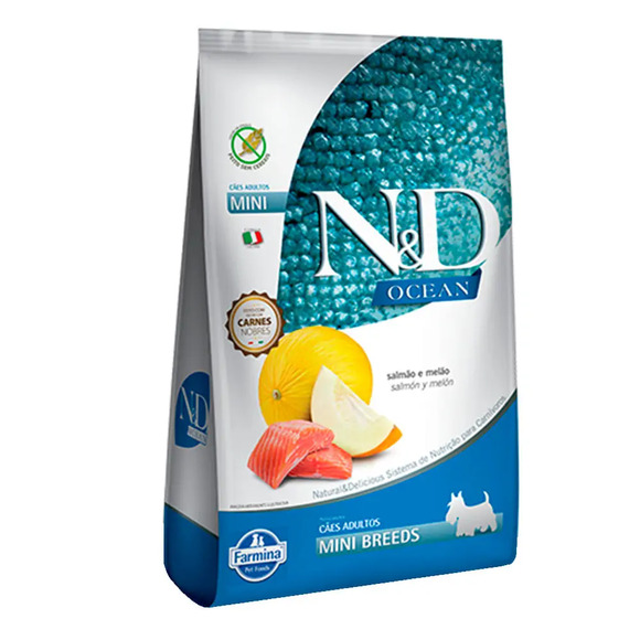 Ração N&D Ocean Cães Adultos Raças Pequenas Salmão e Melão 2,5 kg