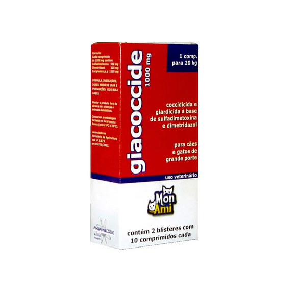 Antimicrobiano para Cães e Gatos Giacoccide Mon Ami 1000 mg