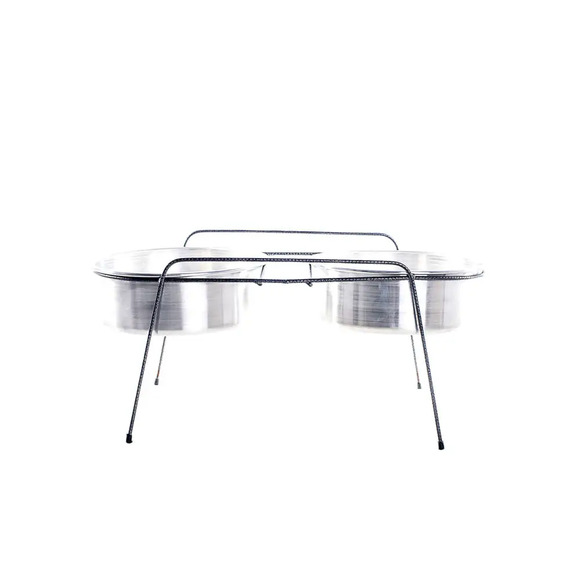 Comedouro Aramado Duplo NF Pet Alumínio 7,2 L