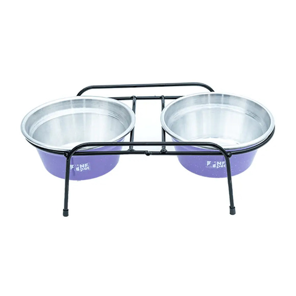 Comedouro Aramado Duplo NF Pet Lilás 1,2 L