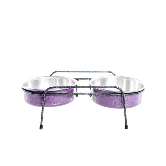 Comedouro Aramado Duplo NF Pet Lilás 3 L