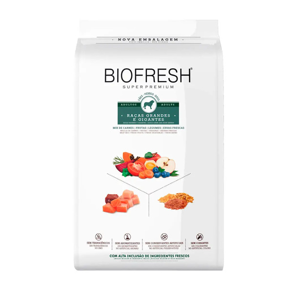 Ração Biofresh Cães Adultos Raças Grandes e Gigantes 15 kg + Brinde