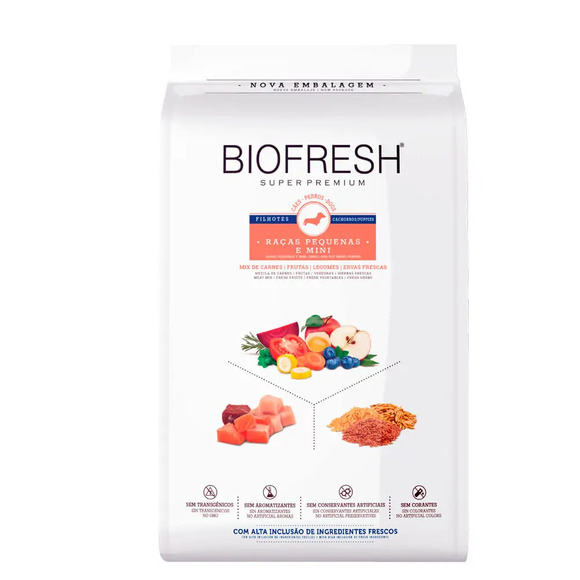 Ração Biofresh Cães Filhotes Raças Pequenas e Minis 10,1 kg + Brinde