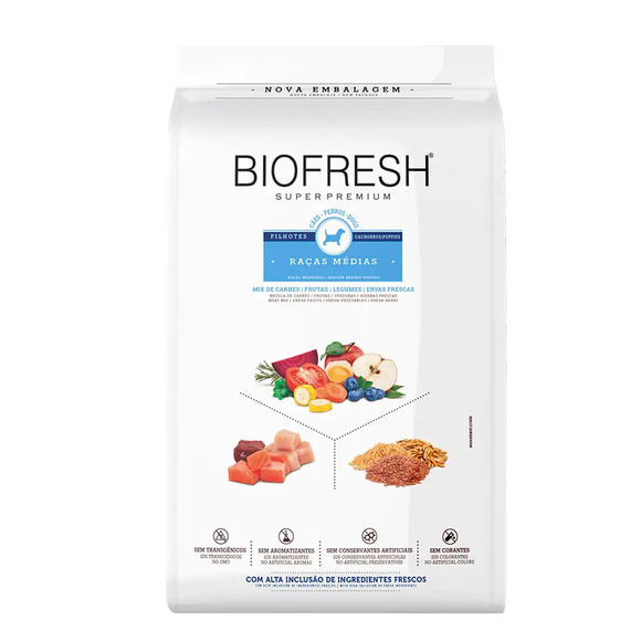 Ração Biofresh Cães Filhotes Raças Médias 3 kg