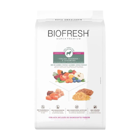 Ração Biofresh Light Cães Adultos Raças Grandes e Gigantes 15 kg