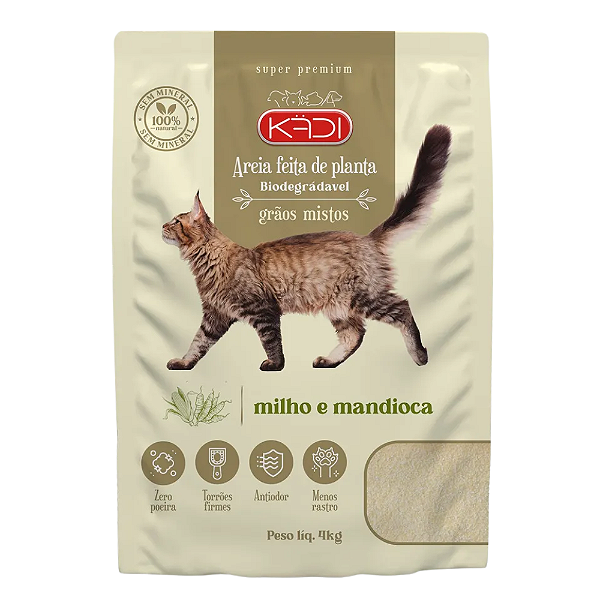 Areia Kadi Graos Mistos 4kg + Brinde (Pá coletora)