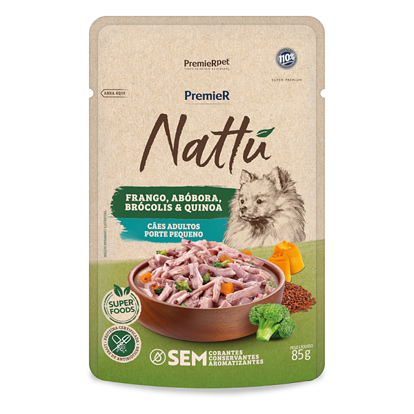 Premier Nattu Umidos Caes Ad Peq. Porte Fran/abob 85g