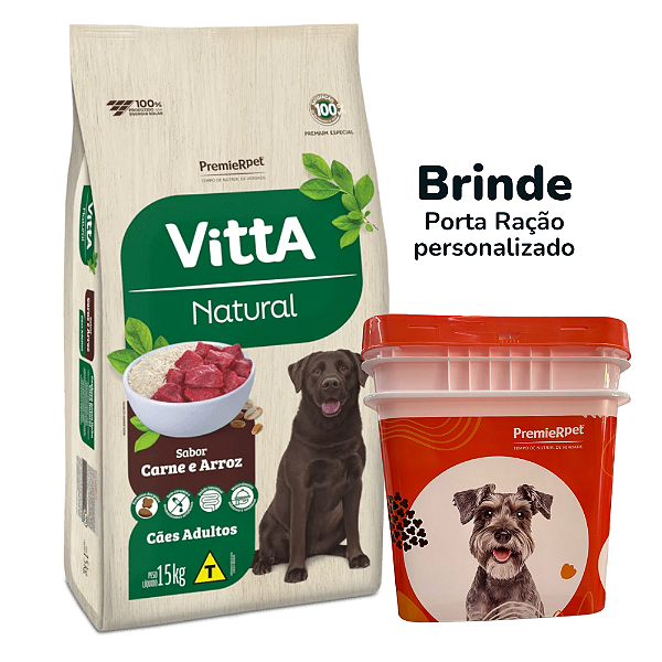 Vitta Natural Caes Ad Carne E Arroz 15 Kg