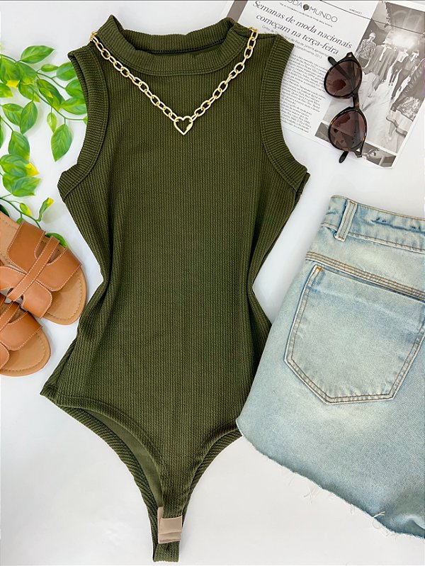 Body nadador canado Ribana verde musgo