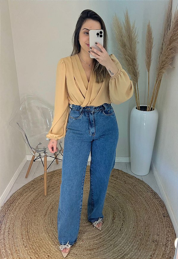 Calça jeans wide leg