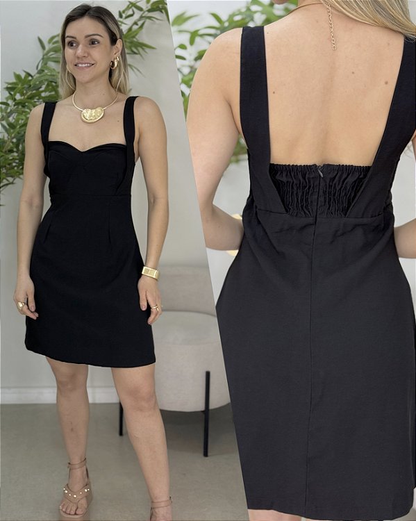 Vestido Valéria marrant delicado preto