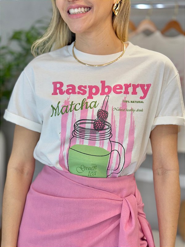 Camiseta de algodão Raspberry