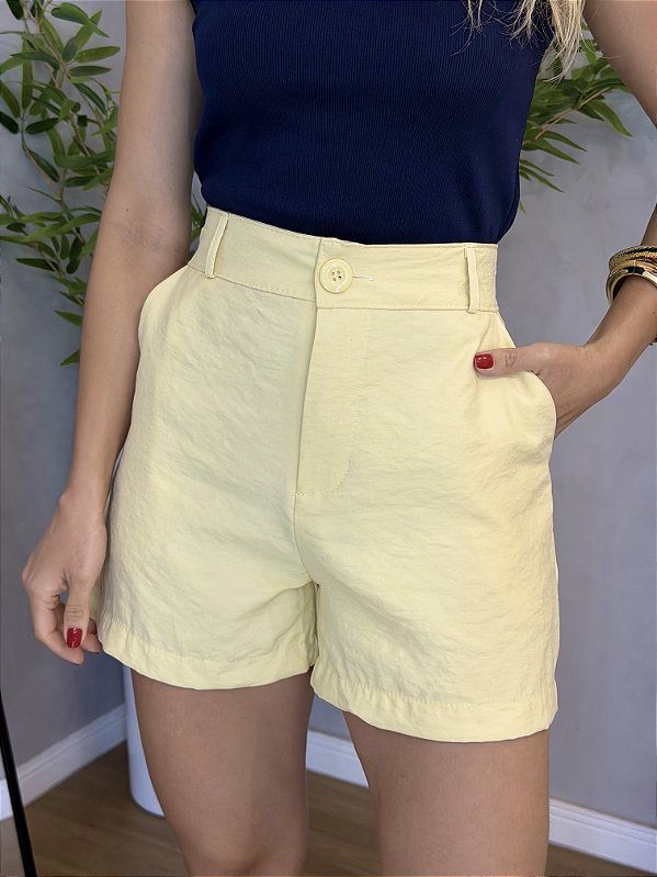 Shorts alfaiataria marrant amarelo