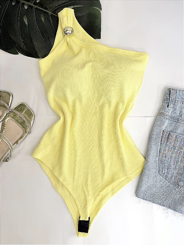 Body um Ombro Só com Bojo | Amarelo