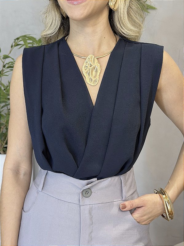 Blusa Feminina Transpassada Social Elegante