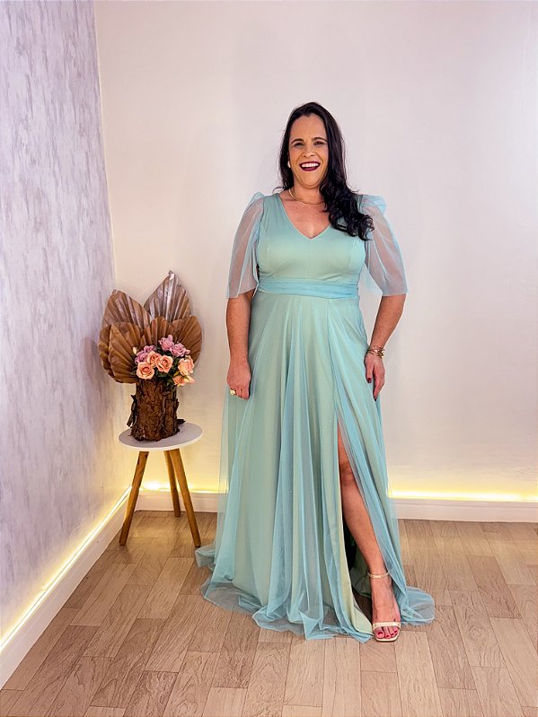 VESTIDO FESTA BIANCA SLIM VERDE MENTA