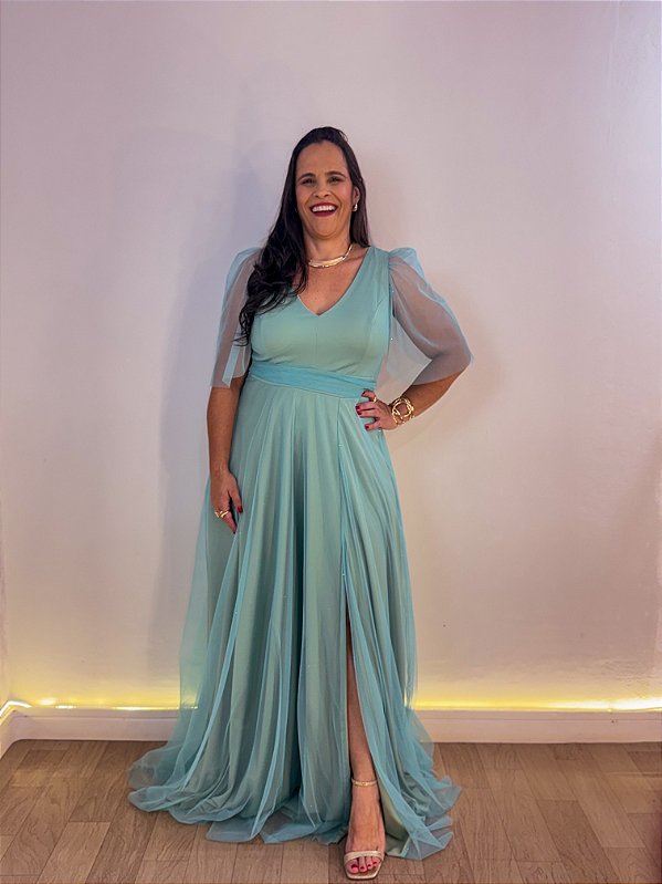 VESTIDO FESTA BIANCA SLIM VERDE MENTA