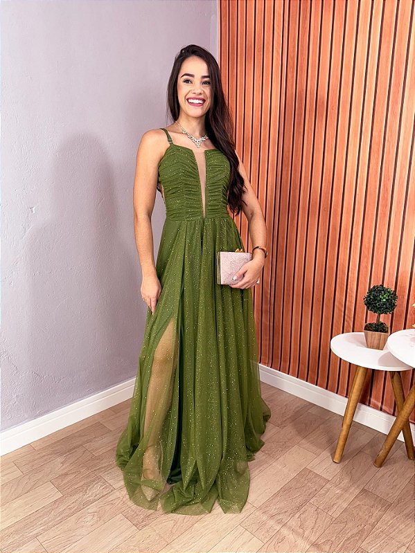 VESTIDO FESTA NINA SLIM VERDE