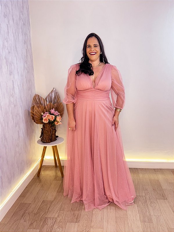 VESTIDO FESTA MUNIK PLUS SIZE ROSE