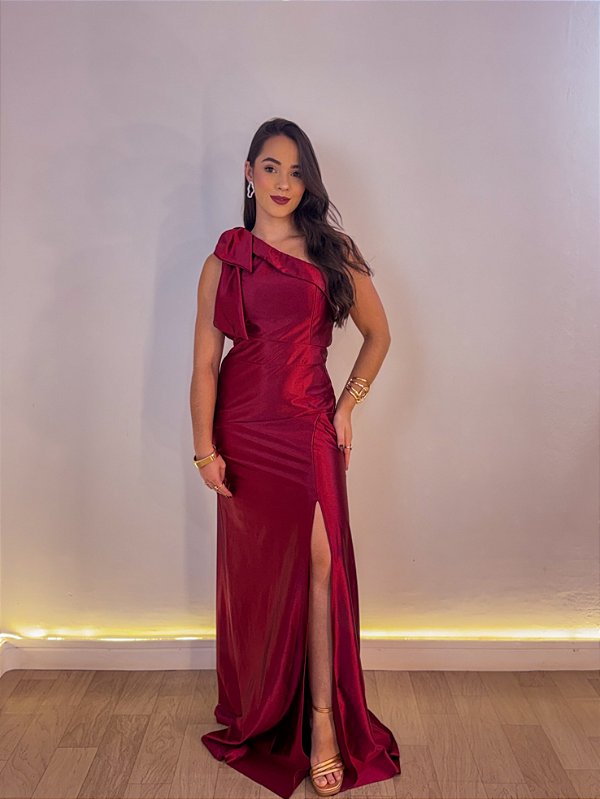 VESTIDO FESTA RAFAELA SLIM MARSALA
