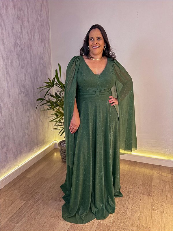 VESTIDO FESTA OTAVIA PLUS VERDE OLIVA