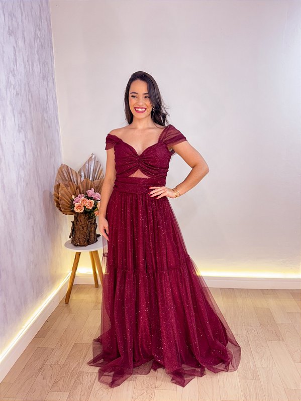 VESTIDO FESTA PAOLA SLIM MARSALA