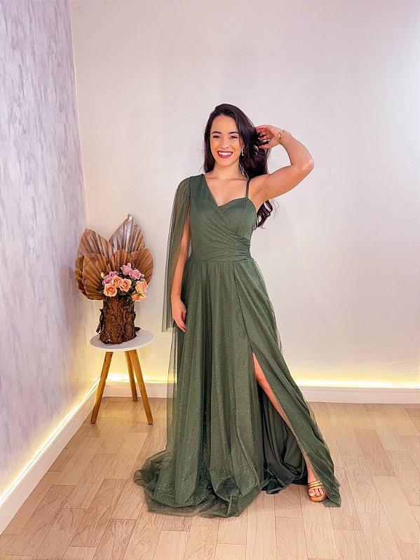 VESTIDO FESTA SUZANE SLIM VERDE OLIVA