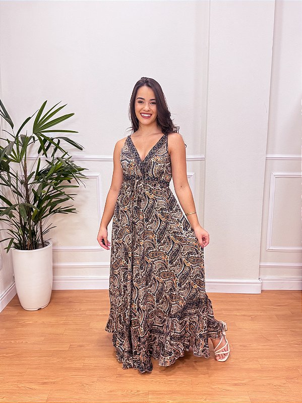 VESTIDO LONGO INDIANO SLIM