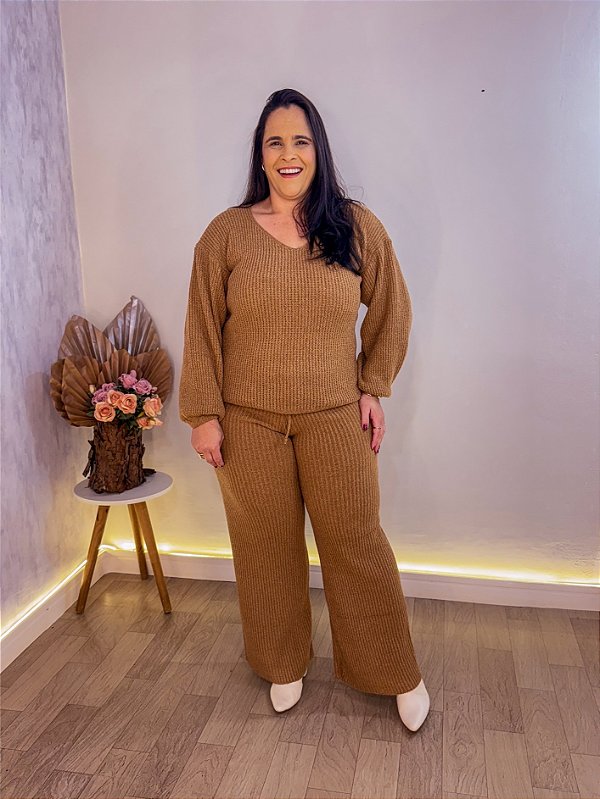 CONJUNTO TRICO MOUSSE PLUS SIZE