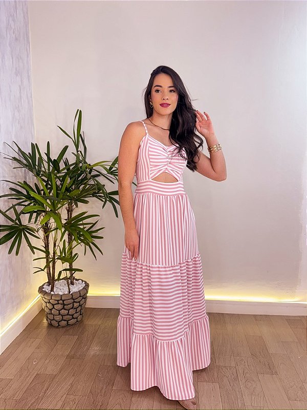 VESTIDO LONGO TAMIRES RECORTE SLIM