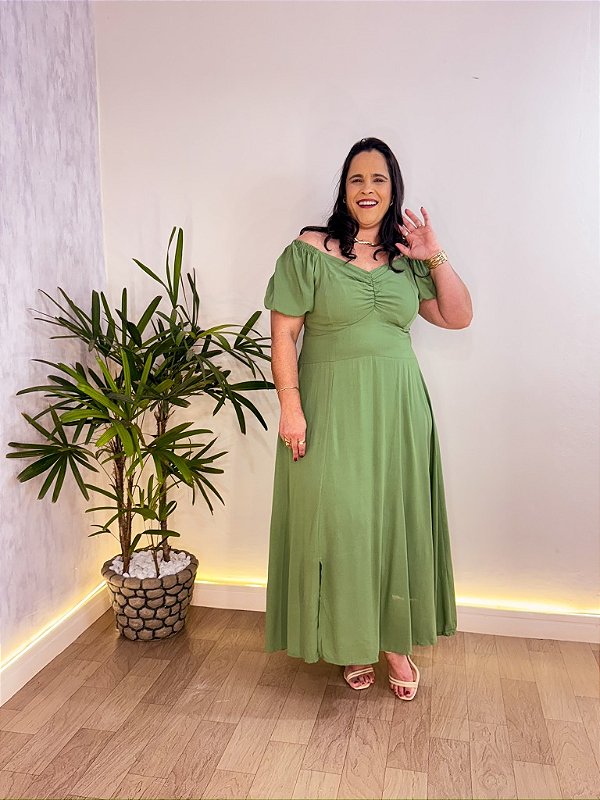 VESTIDO SARAH MANGUINHA PLUS SIZE