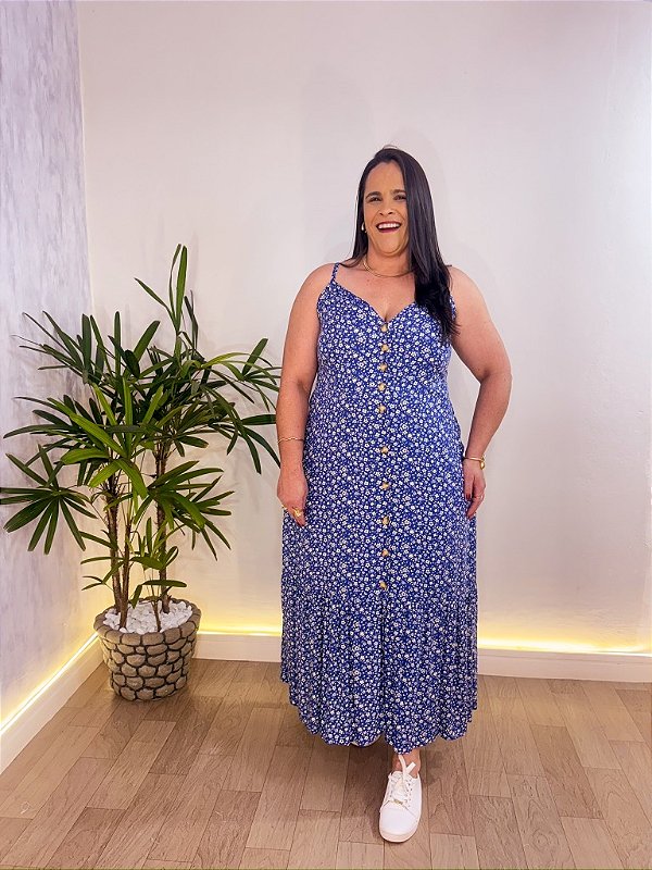 VESTIDO MIDI MARI LIBERTY PLUS SIZE