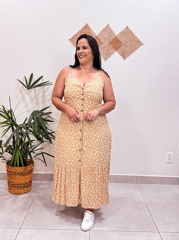VESTIDO MIDI MARI LIBERTY PLUS SIZE