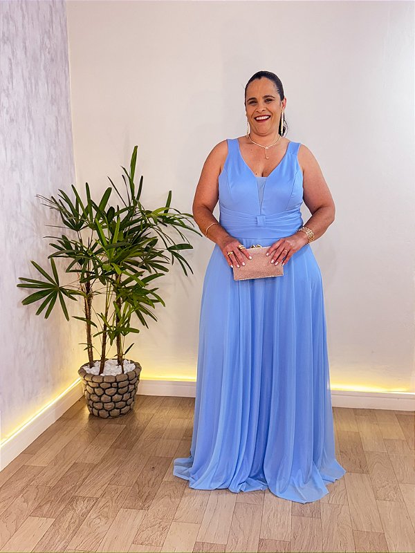 VESTIDO FESTA ANDREIA AZUL SERENITY PLUS