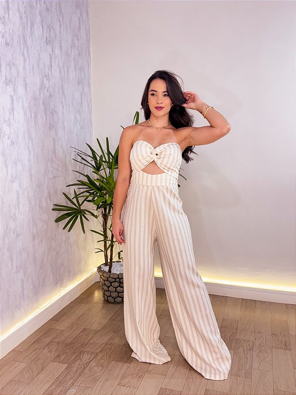 MACACÃO LISTRADO LARISSA SLIM