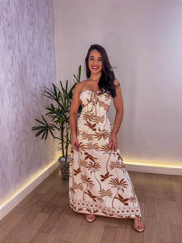 VESTIDO LONGUETE ESTAMPADO LARISSA SLIM