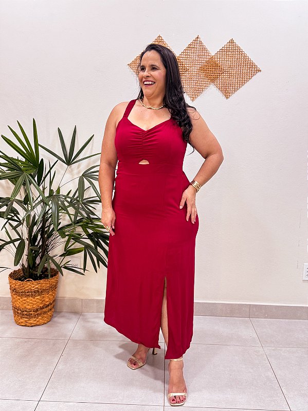 VESTIDO MIDI LIVIA LISO PLUS