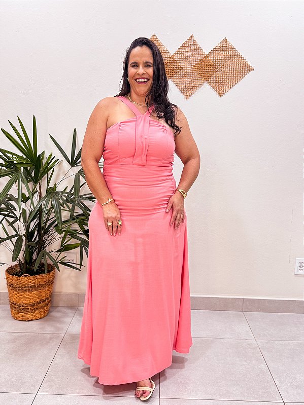 VESTIDO MIDI BRUNA LISO PLUS