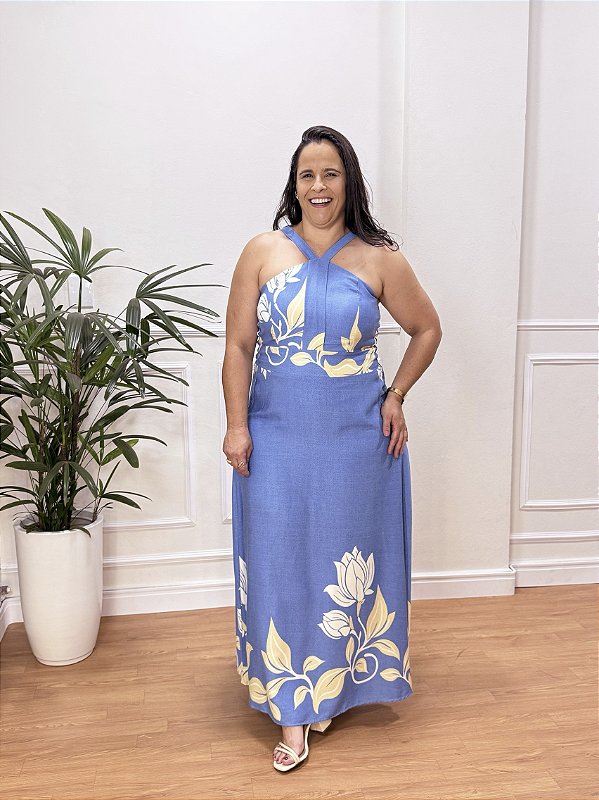 VESTIDO MIDI BRUNA ESTAMPADO PLUS