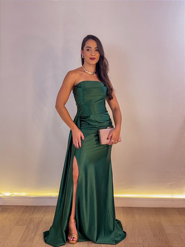 VESTIDO FESTA SUELEM VERDE ESMERALDA