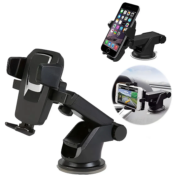 Suporte Veicular Para Celular Com Ventosa, Rotação 360° - Tomate MTG-011
